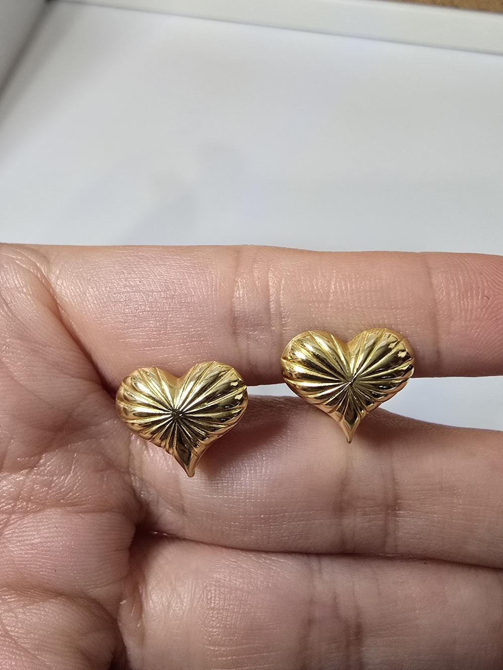 Gold Heart Clip On Earrings